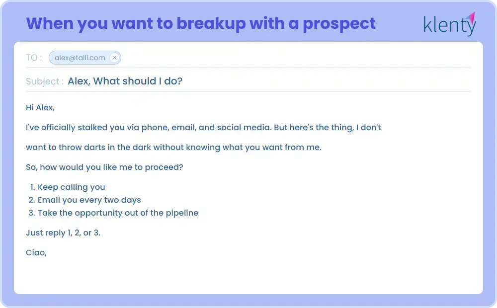 Example for Sales Break up Email